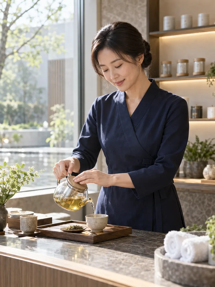 단정한 전문 스파 관리사