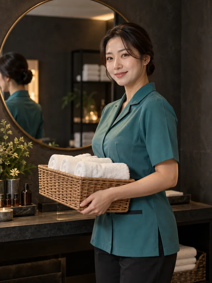 단정한 전문 스파 관리사