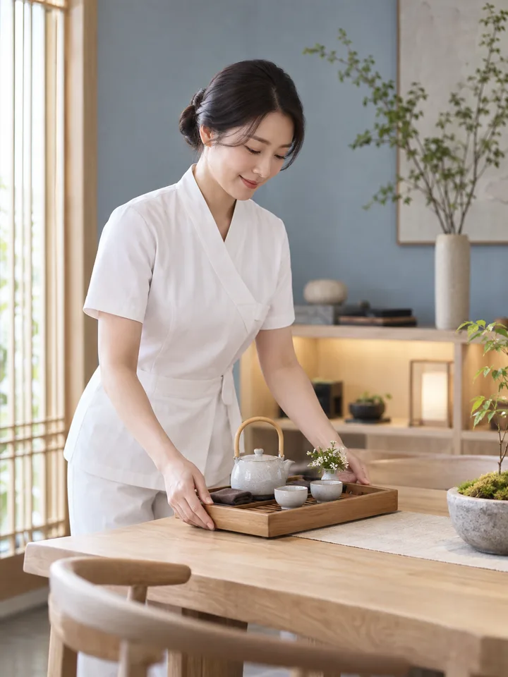단정한 전문 스파 관리사